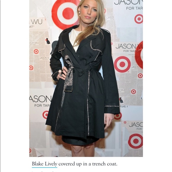Jason Wo x Target worn by Blake Lively navy Blue double breasted trench coat XS - Picture 16 of 16